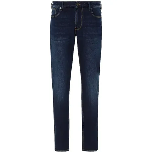 Slim Jeans mit Logo Label , Herren, Größe: W36 - Emporio Armani - Modalova