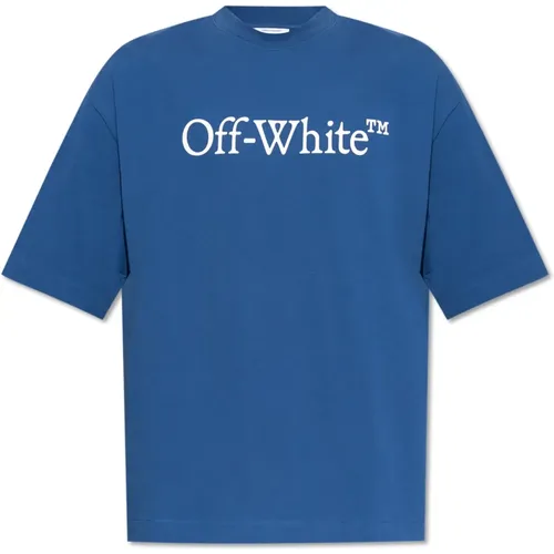 T-Shirt mit Logo , Herren, Größe: L - Off White - Modalova