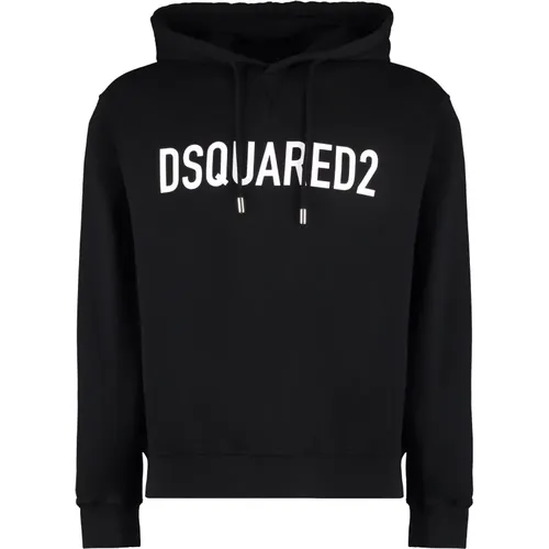 Logo Print Hoodie mit Rippbündchen , Herren, Größe: XL - Dsquared2 - Modalova