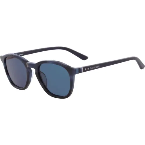 Blaue Havana Sonnenbrille Ck18505S-412 , unisex, Größe: 52 MM - Calvin Klein - Modalova