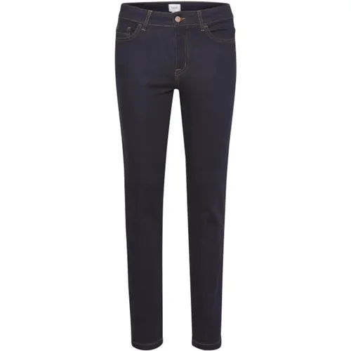 Slim Fit Dunkelblaue Denim Jeans , Damen, Größe: W26 - Saint Tropez - Modalova