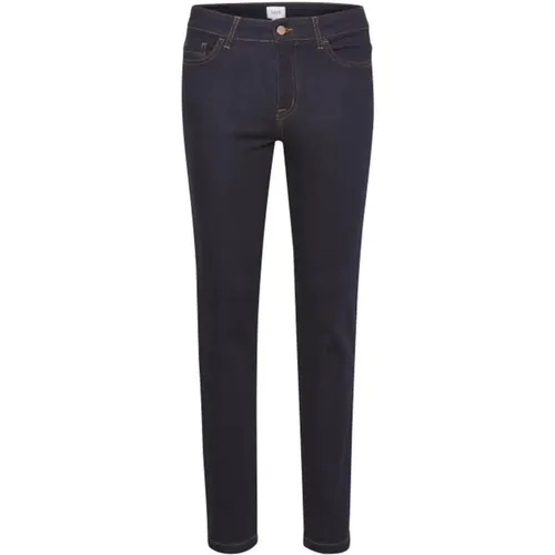 Slim Fit Dunkelblaue Denim Jeans , Damen, Größe: W28 - Saint Tropez - Modalova