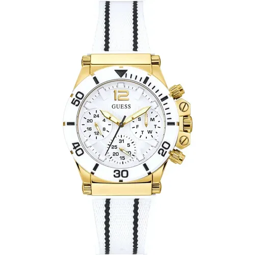 Co-Pilot Eco-Friendly white/gold watch , female, Sizes: ONE SIZE - Guess - Modalova