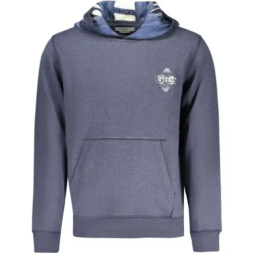 Blauer Baumwollpullover , Herren, Größe: M - Guess - Modalova