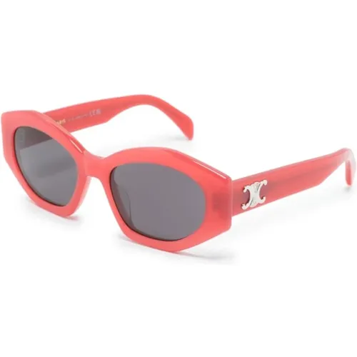 Rote Sonnenbrille mit Originalzubehör , Damen, Größe: 55 MM - Celine - Modalova