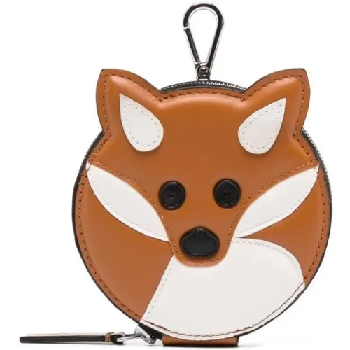 Fox Head Wallet Leather , male, Sizes: ONE SIZE - Maison Kitsuné - Modalova