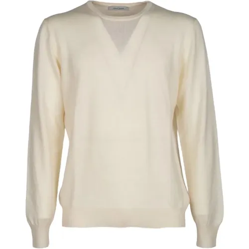 White Merino Wool Sweater , male, Sizes: 2XL, 3XL, 5XL - Gran Sasso - Modalova