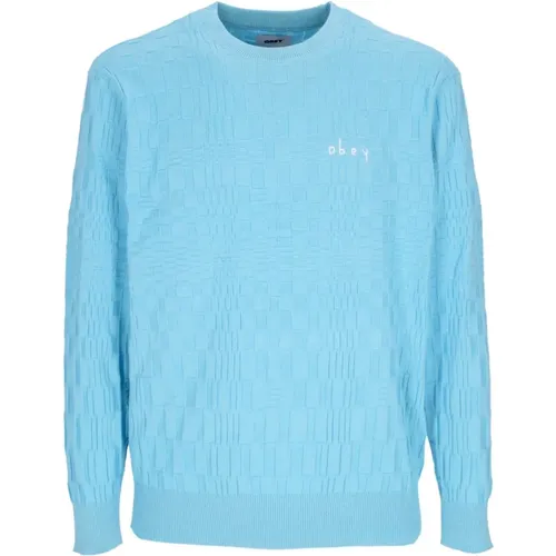 Hellblauer Crewneck Pullover Leichte Baumwolle - Obey - Modalova