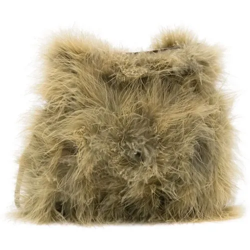 Feather Clutch Bag , female, Sizes: ONE SIZE - Yves Salomon - Modalova