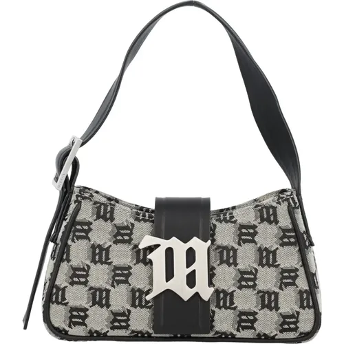 Jacquard Mini Bag with Leather Handle , female, Sizes: ONE SIZE - Misbhv - Modalova
