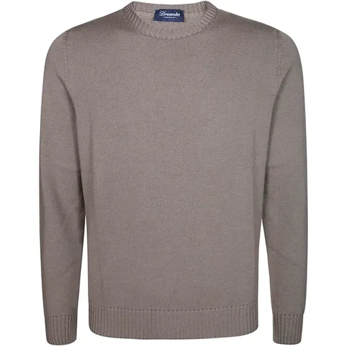 Merino Rundhals Pullover , Herren, Größe: L - Drumohr - Modalova