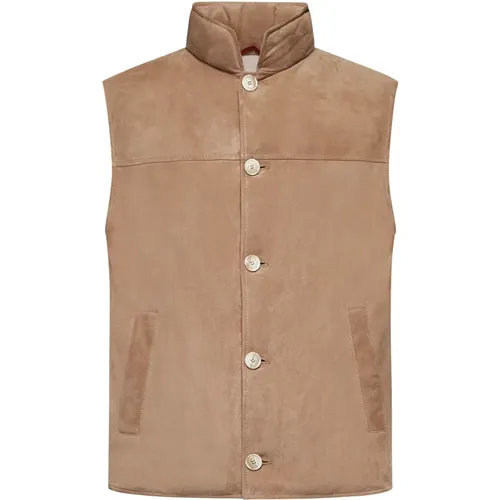 Quilted Suede Down Vest , male, Sizes: M - BRUNELLO CUCINELLI - Modalova