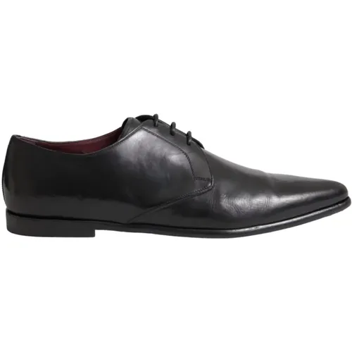 Schwarze Leder Derby Schuhe - Dolce & Gabbana - Modalova