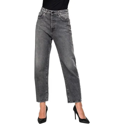 Grigio Rose Label Gerades Jeans , Damen, Größe: W29 - Replay - Modalova