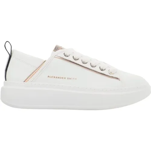 White Copper Sporty Elegance Sneakers , female, Sizes: 8 UK, 9 UK - Alexander Smith - Modalova