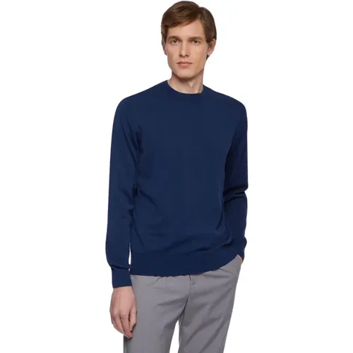 Blauer Baumwollpullover,Pullover mit Rundhalsausschnitt,Brauner Baumwollpullover,Weiße Baumwollpullover - Brooks Brothers - Modalova