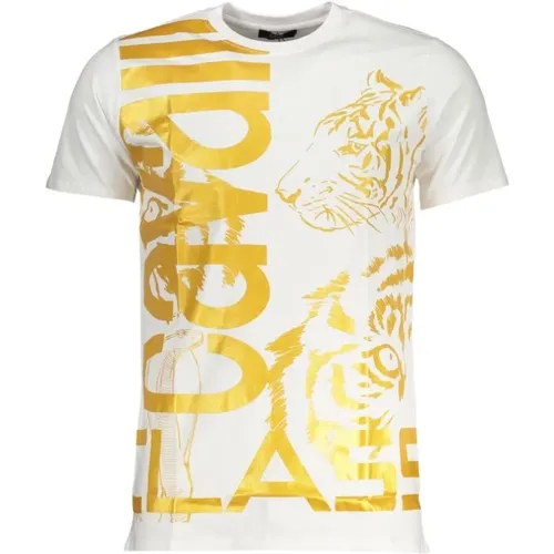 Kurzarm T-Shirt mit Logo-Print , Herren, Größe: XL - Cavalli Class - Modalova