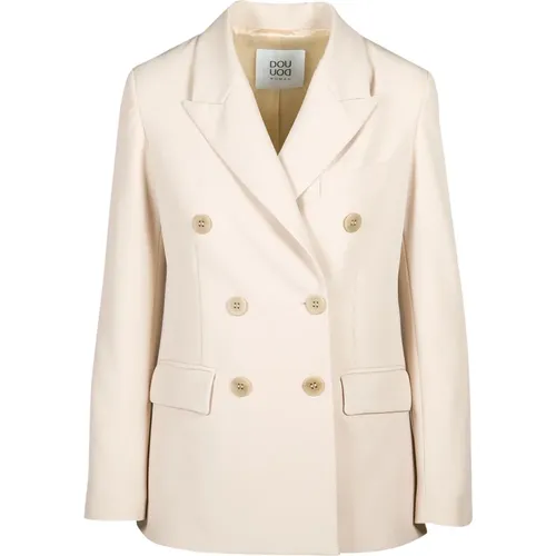 Double-Breasted Jacket with Pointed Lapel , female, Sizes: XS, M - Douuod Woman - Modalova