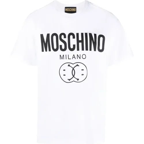 Logo-print T-shirt in , male, Sizes: 2XL - Moschino - Modalova