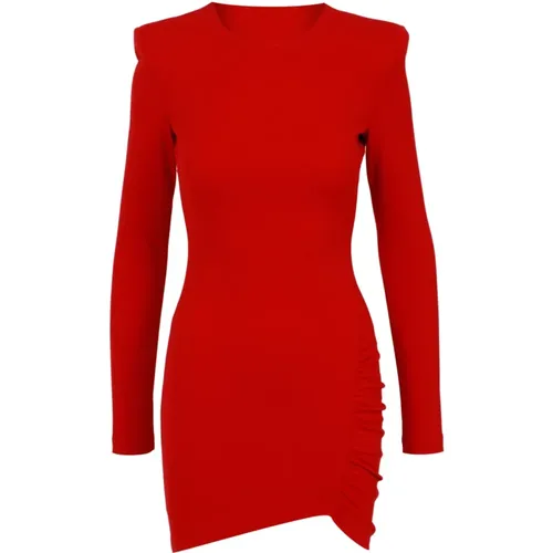 Rotes Sheath-Kleid mit Langen Ärmeln , Damen, Größe: L - Aniye By - Modalova