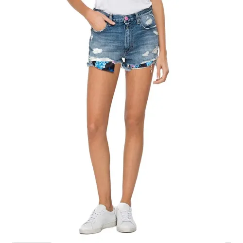 Denim Rose Label Shorts , female, Sizes: W25 - Replay - Modalova