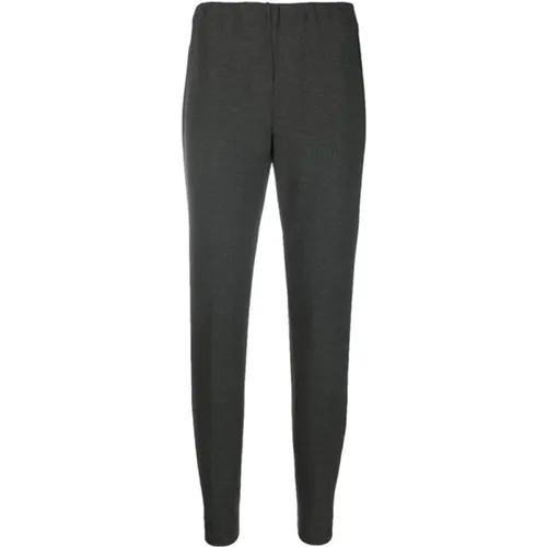 Grey Stretch Leggings with Straight Cut , female, Sizes: 3XL - Le Tricot Perugia - Modalova