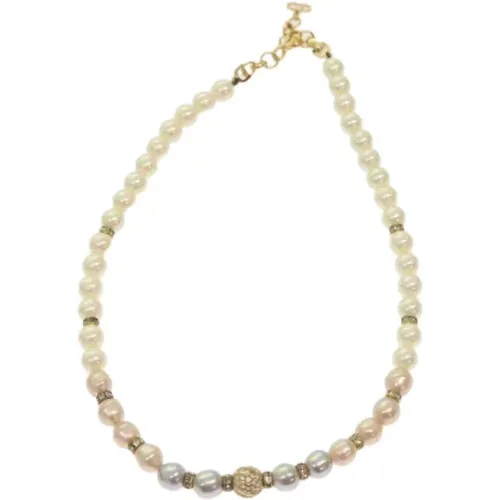 Pre-owned Pearl necklaces , female, Sizes: ONE SIZE - Dior Vintage - Modalova
