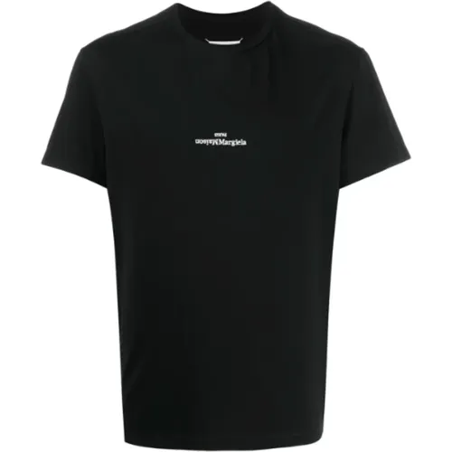 Schwarzes Logo-T-Shirt , Herren, Größe: L - Maison Margiela - Modalova