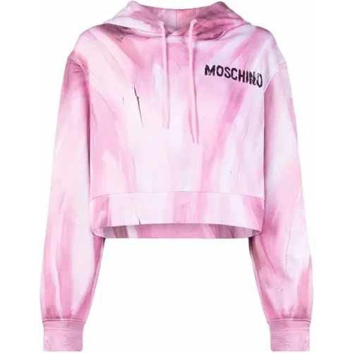 Rosa Baumwoll Sweatshirt Pullover Hoodies - Moschino - Modalova