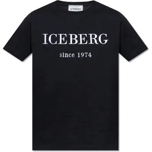 T-Shirt mit Logo , Herren, Größe: S - Iceberg - Modalova