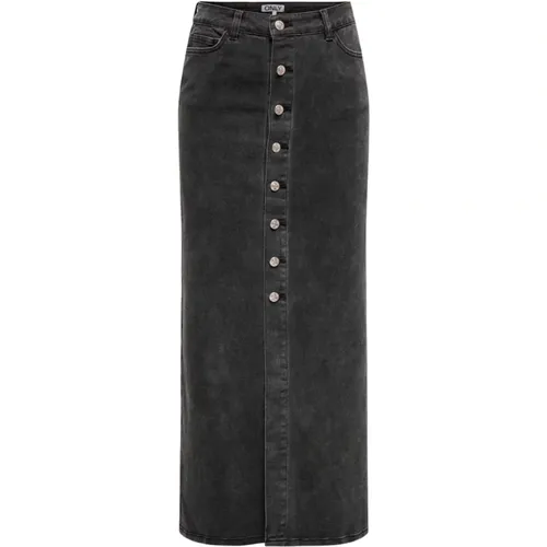 Denim Maxi Rock Herbst/Winter Kollektion , Damen, Größe: S - Only - Modalova