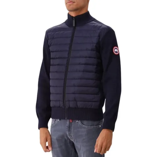 Marineblauer Strickjacke mit Polyamid-Futter - Canada Goose - Modalova