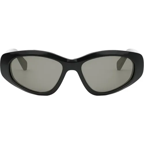 Monochroms Cat-Eye Sonnenbrille , Damen, Größe: 57 MM - Celine - Modalova