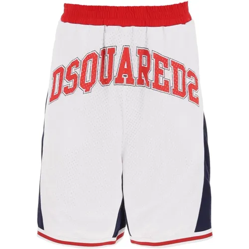 Farbblock-Sweatshorts mit Logoschriftzug , Herren, Größe: M - Dsquared2 - Modalova