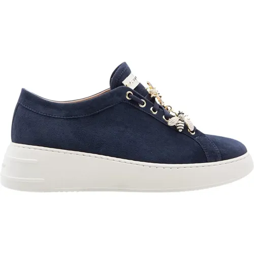 Marineblaue Wildleder Sneakers , Damen, Größe: 42 EU - Stokton - Modalova