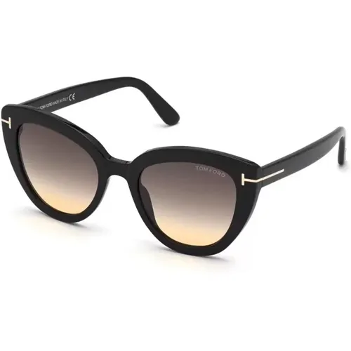 Dunkle Acetat-Sonnenbrille mit Braunen Verlaufsgläsern - Tom Ford - Modalova