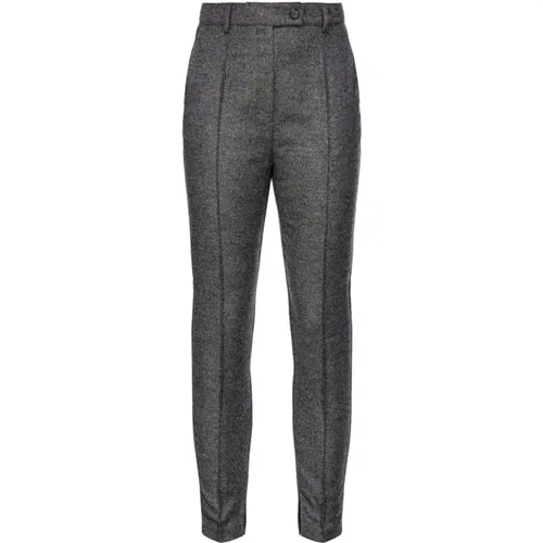 High-Waisted Skinny Trousers Grey , female, Sizes: S, 2XS, L, M, XS - pinko - Modalova