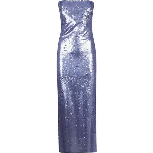 Lavender Sequin Strapless Dress with Slit , female, Sizes: XS, M, S - The New Arrivals Ilkyaz Ozel - Modalova