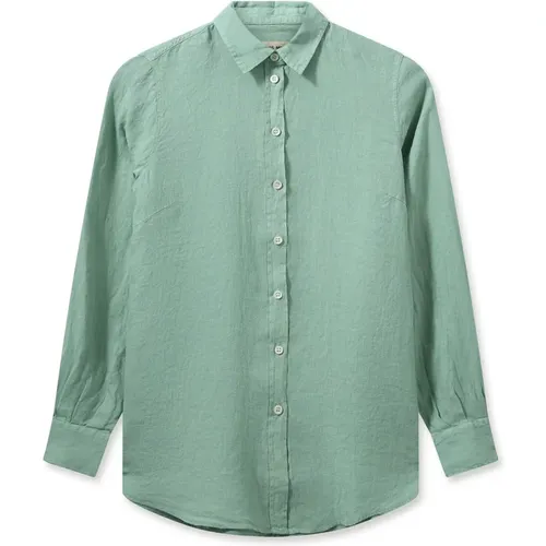 Classic and Simple Linen Shirt , female, Sizes: L, XL, M - MOS MOSH - Modalova