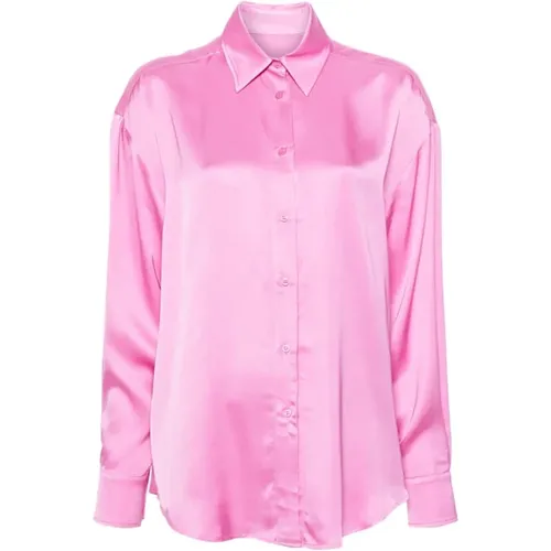 Flamingo Satin Shirt , female, Sizes: 2XS - Chiara Ferragni Collection - Modalova