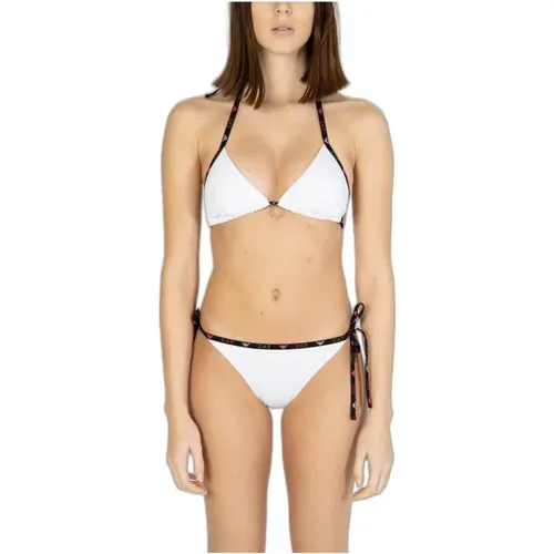 Weißes Spitzen-Strandkleid für Frauen , Damen, Größe: S - Emporio Armani EA7 - Modalova
