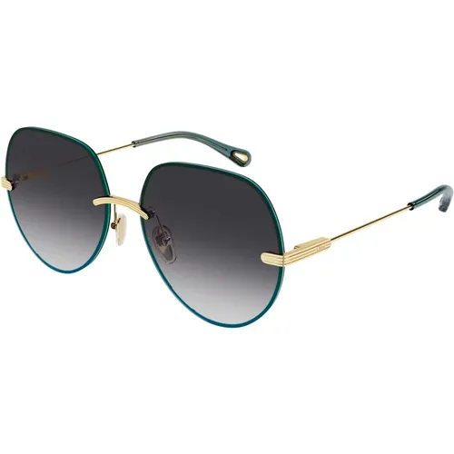 Green/Grey Shaded Sunglasses , female, Sizes: 61 MM - Chloé - Modalova