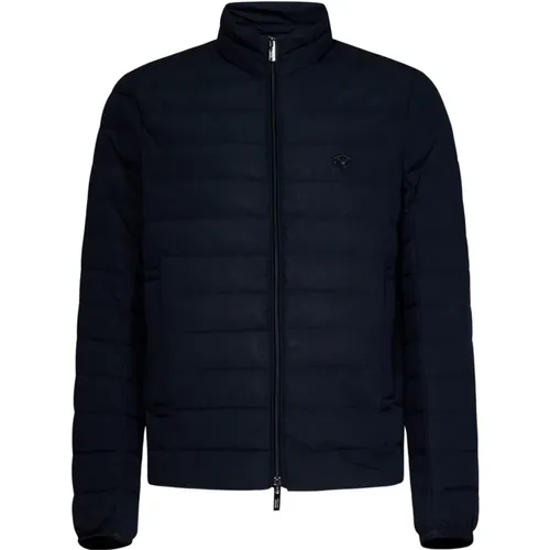 Blaue Daunenjacke für Männer , Herren, Größe: M - Emporio Armani - Modalova