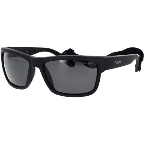 Sporty Polarized Sunglasses with Strap , unisex, Sizes: 59 MM - Polaroid - Modalova