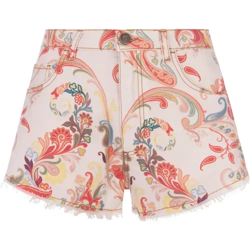 Floral Paisley High-Waisted Shorts , female, Sizes: W25, W24 - ETRO - Modalova