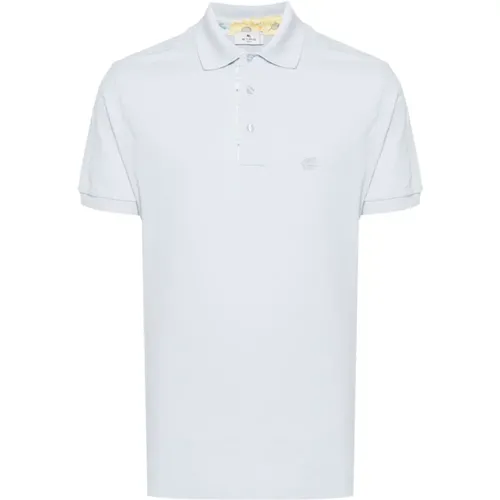 Blaues Piqué Polo Shirt , Herren, Größe: M - ETRO - Modalova