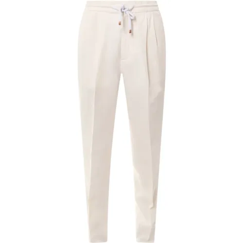 Linen and Cotton Trouser , male, Sizes: L - BRUNELLO CUCINELLI - Modalova