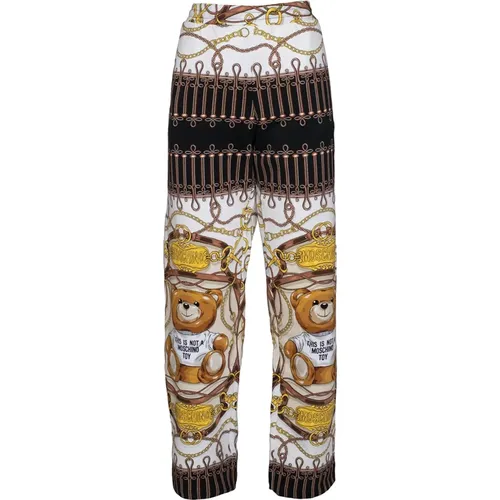 New Teddy Foulard Pant , female, Sizes: S - Moschino - Modalova