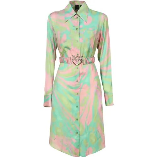 Kleid mit Multicolor Splash Print , Damen, Größe: S - pinko - Modalova