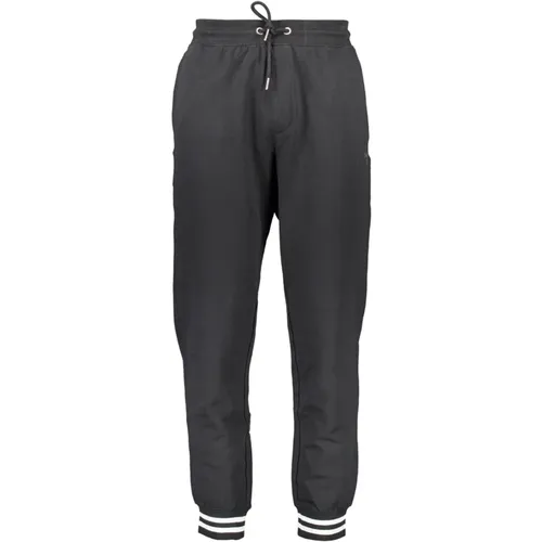 Schwarze Baumwoll-Sport-Hose mit kontrastierenden Details - Guess - Modalova